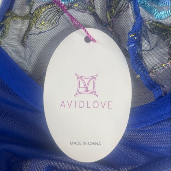 Avidlove Bra Embroidered Floral Underwire Small Blue New Unlined - Picture 8 of 8